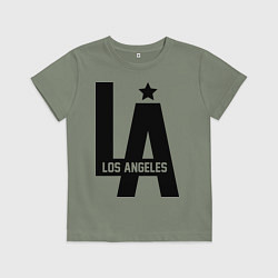 Футболка хлопковая детская Los Angeles Star, цвет: авокадо