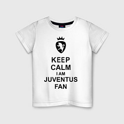Футболка хлопковая детская Keep Calm & Juventus fan, цвет: белый