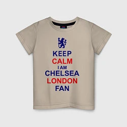 Футболка хлопковая детская Keep Calm & Chelsea London fan, цвет: миндальный