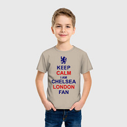 Футболка хлопковая детская Keep Calm & Chelsea London fan, цвет: миндальный — фото 2