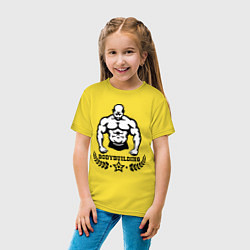 Футболка хлопковая детская Bodybuilding, цвет: желтый — фото 2