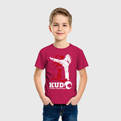 Футболка хлопковая детская Kudo, цвет: маджента — фото 2