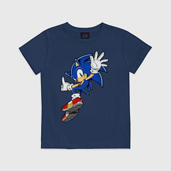 Футболка хлопковая детская Sonic, цвет: тёмно-синий