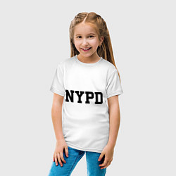 Футболка хлопковая детская NYPD, цвет: белый — фото 2