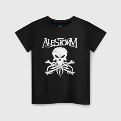 Футболка хлопковая детская Alestorm: Octopus Skull, цвет: черный