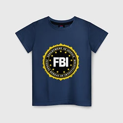 Футболка хлопковая детская FBI Departament, цвет: тёмно-синий