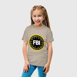 Футболка хлопковая детская FBI Departament, цвет: миндальный — фото 2
