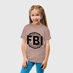 Футболка хлопковая детская FBI Agency, цвет: пыльно-розовый — фото 2