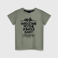 Футболка хлопковая детская Welcome to the Jungle, цвет: авокадо