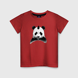 Футболка хлопковая детская Панда Панк, цвет: красный