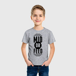 Футболка хлопковая детская Mid or feed, цвет: меланж — фото 2