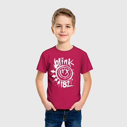 Футболка хлопковая детская Blink-182: Smile, цвет: маджента — фото 2