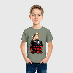 Футболка хлопковая детская Gatsby: You Speak, цвет: авокадо — фото 2