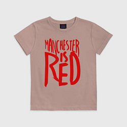 Футболка хлопковая детская Manchester is Red, цвет: пыльно-розовый