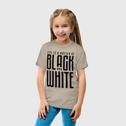 Футболка хлопковая детская Juventus: Black & White, цвет: миндальный — фото 2