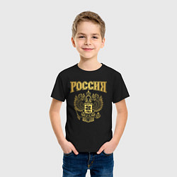 Футболка хлопковая детская Россия, цвет: черный — фото 2