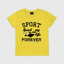 Футболка хлопковая детская Sport forever, цвет: желтый