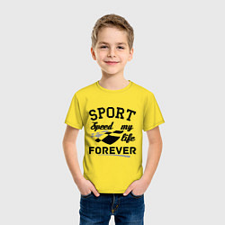 Футболка хлопковая детская Sport forever, цвет: желтый — фото 2
