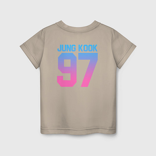 Детская футболка BTS: Neon Jung Kook / Миндальный – фото 2