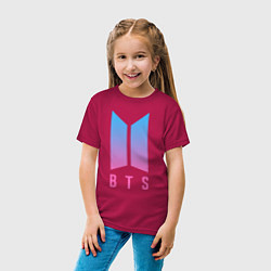 Футболка хлопковая детская BTS: Neon Jimin, цвет: маджента — фото 2