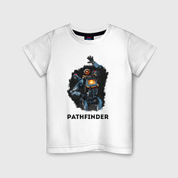Футболка хлопковая детская Apex Legends: Pathfinder, цвет: белый