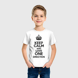 Футболка хлопковая детская Keep Calm & Love One Direction, цвет: белый — фото 2