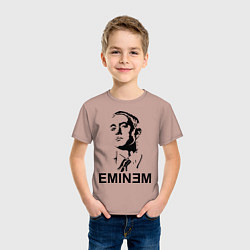 Футболка хлопковая детская Эминем, цвет: пыльно-розовый — фото 2