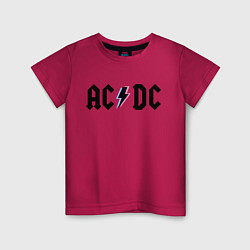 Футболка хлопковая детская AC/DC, цвет: маджента
