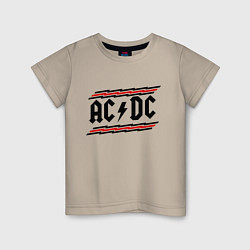 Футболка хлопковая детская AC/DC Voltage, цвет: миндальный