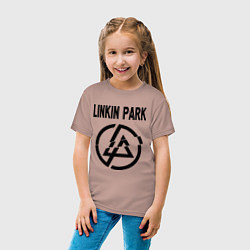 Футболка хлопковая детская Linkin Park, цвет: пыльно-розовый — фото 2