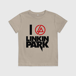 Футболка хлопковая детская I love Linkin Park, цвет: миндальный