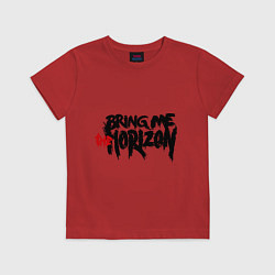 Футболка хлопковая детская Bring me the horizon, цвет: красный