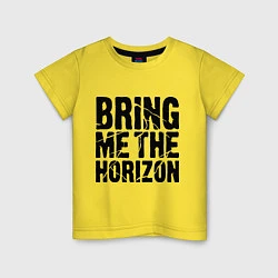 Футболка хлопковая детская Bring me the horizon, цвет: желтый