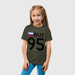 Футболка хлопковая детская RUS 95, цвет: меланж-хаки — фото 2
