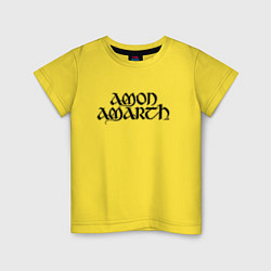 Футболка хлопковая детская Amon Amarth, цвет: желтый