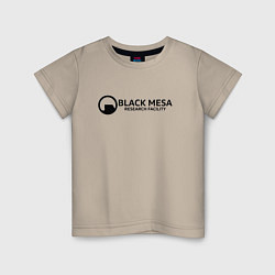 Футболка хлопковая детская Black Mesa: Research Facility, цвет: миндальный