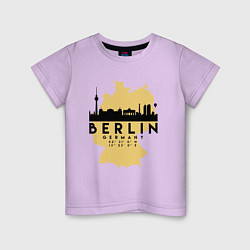 Футболка хлопковая детская Берлин - Германия, цвет: лаванда