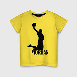 Футболка хлопковая детская Jordan Basketball, цвет: желтый