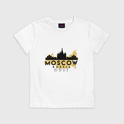 Футболка хлопковая детская Москва - Россия, цвет: белый