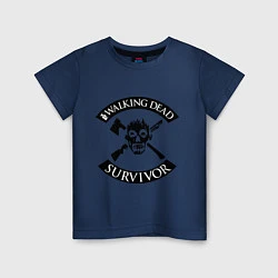 Футболка хлопковая детская Walking dead survivor, цвет: тёмно-синий