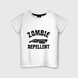 Футболка хлопковая детская Zombie repellent, цвет: белый