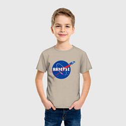 Футболка хлопковая детская NASA Delorean 88 mph, цвет: миндальный — фото 2