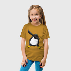 Футболка хлопковая детская DAB Pinguin, цвет: горчичный — фото 2