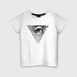 Футболка хлопковая детская The well-known eye, цвет: белый