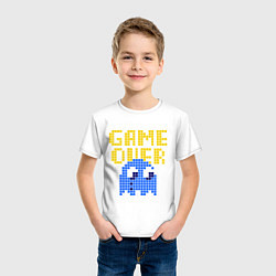 Футболка хлопковая детская Pac-Man: Game over, цвет: белый — фото 2