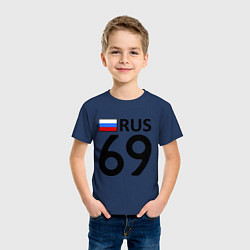 Футболка хлопковая детская RUS 69, цвет: тёмно-синий — фото 2