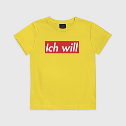Футболка хлопковая детская Ich will, цвет: желтый