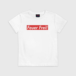 Футболка хлопковая детская Feuer Frei!, цвет: белый