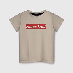 Футболка хлопковая детская Feuer Frei!, цвет: миндальный