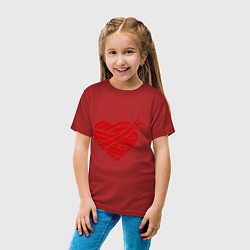 Футболка хлопковая детская Измотанное сердце, цвет: красный — фото 2